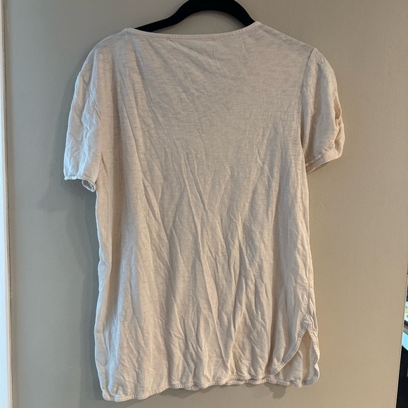 Michael Stars Cream Relaxed Short Sleeve Tee - Picture 4 of 4